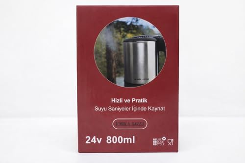 Alternative view of 24V 800ML ARAÇ KETTLE SU ISITICI ÇAKMAKLIK GİRİŞLİ PASLANMAZ ÇELİK GÖSTERGE IŞIKLI