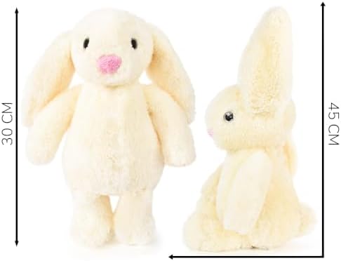 Özgüner Oyuncak Peluş Tavşan 40 cm Uzun Kulaklı Yumuşak Uyku Arkadaşı, Ponçik Sarkık Kulaklı Doldurulabilir Tavşan Oyuncak - Görsel 3