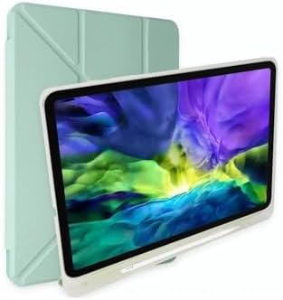 Galaxy Tab S9 Fe Plus 12.4" ile Uyumlu Kalem Bölmeli Uyku Modlu Silikon Kapak Kılıf, Açık Yeşil