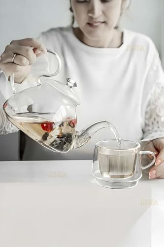 Alternative view of Borosilikat Cam 1L Demlik – Süzgeçli, Bitki Çayı Ve Aromatik Çaylar İçin Isıya Dayanıklı Cam Demlik
