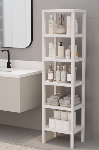 Mithra Life 6 Katlı Plastik Beyaz Banyo Mutfak Rafı MIT1044