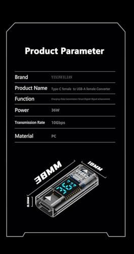 USB 3.2 to Type C Şarj Kablosu Dönüştürücü 10Gbps 36W OTGACD - Görsel 3