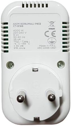 Akım Korumalı Regülatör Priz - 4000W Yüksek Güç Kapasitesi, 918 Joule Yıldırım Korumalı, Çocuk Korumalı Akım Koruyucu Priz (1) - Görsel 3