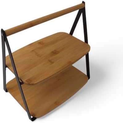 Alternative view of 2 Katlı Dikdörtgen Bambu Servis Sunum Seti Büyük Boy, Kuru Pasta, Kurabiye ve Kek Sunumları İçin Büyük Boy (34cm-26.5cm-16cm)