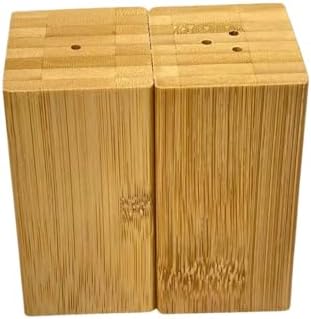 Bambu Kare Magnetli Tuzluk Karabiberlik Seti, Ahşap, Kahverengi, 2 Parça - Görsel 3