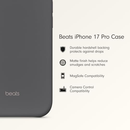Alternative view of Beats iPhone 17 Pro Kılıfı, MagSafe ve Kamera Denetimi Özellikli, Mat Dış Yüzey, Mikrofiber İç Kaplama – Granit Grisi