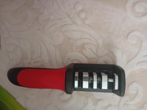 Bıçak Bileyici, 3 Aşamalı - Elmas, Seramik Bileleme Sistemi | Mutfak Bıçakları İçin Profesyonel Keskinleştirici | Kaymaz Tabanlı Ergonomik Tasarım - Görsel 3