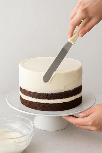 3'lü Profesyonel Pasta Spatula Seti, Siyah Ergonomik Saplı, Kek Kreması Sürme ve Dekorasyon için Mutfak Aletleri Pasta Süsleme Spatulası - Görsel 3