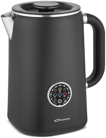 CK-300 Therma Dijital Kettle 1.7L | Dokunmatik Ekran | Sıcak Tutma Fonksiyonu | Double Wall El Yakmayan Gövde | Çay, Kahve, Bitki Çayı ve Mama Suyu Modları | Siyah