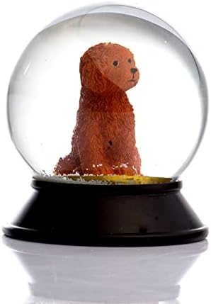 Cam Ve Reçine Altın Patiler Köpek Toy Poodle (tarçın) Kar Küresi Hediye