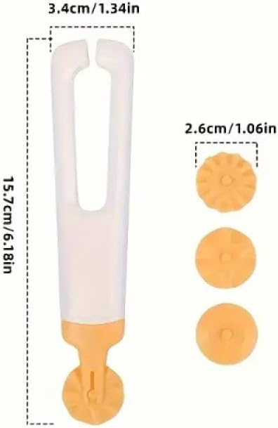 4 Başlıklı Hamur Kesici ve Şekillendirici - Ergonomik Gövdeli Değiştirilebilir Başlıklı Kurabiye ve Mantı Kesici Seti - Görsel 3