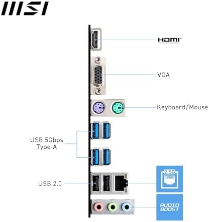 Alternative view of MSI PRO A620M-B AM5 DDR5 6800MHZ(OC) HDMI VGA M.2 USB3.2 JARGB_V2 mATX