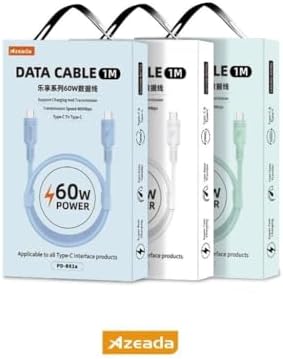 Azeada 60W Type-C to Type-C Şarj ve Data Kablosu 1m Yeşil PD-B82AY (Yeşil, Type-C to Type-C) - Görsel 3