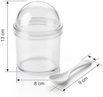 Alternative view of Şeffaf Kapaklı 4’lü Baharatlık Seti + Kaşık – 13 cm Yükseklik, 8 cm Genişlik – Çok Amaçlı Baharat ve Gıda Saklama Kutusu