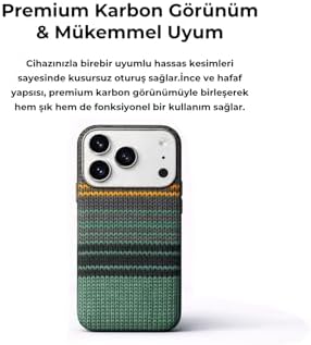 Alternative view of iPhone 17 Pro ile uyumlu Kapak M-Safe Şarj Özellikli İnce Yapılı Karbon Kevlar Kılıf - Kahverengi