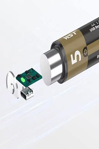 USB Type-C Şarjlı AA Pil 1.5V 1000+ Kez Şarj Edilebilir Lityum Kalem Pil 2'li Paket