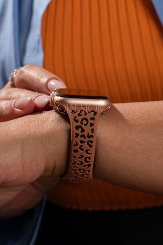 Apple Watch ile Uyumlu Leopar Desenli Silikon Kordon, Dokulu Oyma Tasarım, Series 10/11 42mm 45mm 44mm 46mm 41mm 40mm 38mm SE - Görsel 3