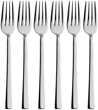 Gümüş Tatlı Çatalı Seti, Paslanmaz Çelik, 16 cm, Metalik, Titanyum Kaplama, 6 Adet - Görsel 3