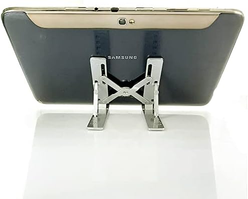 Alternative view of Mini Metal Stand Katlanabilir Çantada Taşınabilir Folding Alüminyum 8 Kademeli Telefon ve Tablet Standı 13 cm Mini Dizayn | RT008 Silver