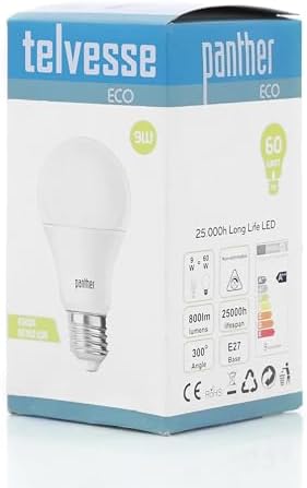 Telvesse 4 ADET 9W Beyaz LED E27 Ampul Tasarruflu Lamba 6500 K Beyaz Işık 800 Lümen 9W=60W - Görsel 3
