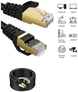 Narita Cat 7 Ağ Kablosu, 10Gbps Ethernet Kablo, 1.5 Metre, Siyah