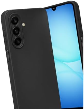 Galaxy A17 5G ile uyumlu Kılıf Deri Görünümlü Thermax Silikon kılıf Kamera Korumalı Kompakt Tasarım Galaxy A17 5G için Deri Görünüm Kapak Siyah