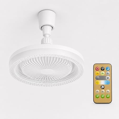 Modern Kristal Tasarım Lambalı Tavan Vantilatörü, Uzaktan Kumandalı, E27 Duy, Sessiz Fanlı Tavan Lambası, 3 Kademe Hız Ayarlı, 3 Renk LED Aydınlatmalı, Enerji Tasarruflu Fan, Zaman Ayarlı - Görsel 2