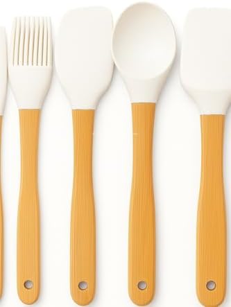 5’li Silikon Spatula Seti Bambu Saplı Mutfak Gereçleri Isıya Dayanıklı Yapışmaz Hamur Karıştırıcı Pasta Fırçası Kaşık Spatula Seti Kolay Temizlenen Sağlıklı Pişirme Araçları (Bej) - Görsel 3