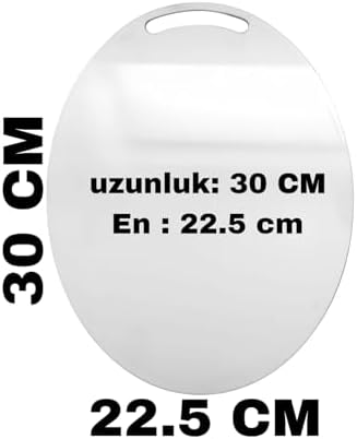 Elips Kesim Paslanmaz Çelik Kesme Tahtası Mutfak Piknik İçin İnox 304 Kalite Antibakteriyel Küf Tutmaz Kolay Temizlenir Et Sebze Meyve Doğrama Tahtası Lüks Kesme Matı 30 * 22,5 CM - Görsel 2