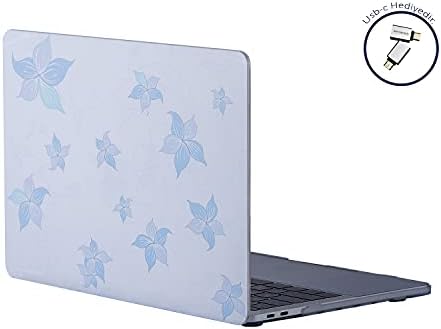 MacBook Pro 13 Çiçek Desenli Kılıf A1706 A1708 A1989 A2159 A2251 A2289 A2338 M1 M2 Uyumlu Baskılı Sert Kılıf İnce Hafif Koruyucu Kapak Açık Mavi