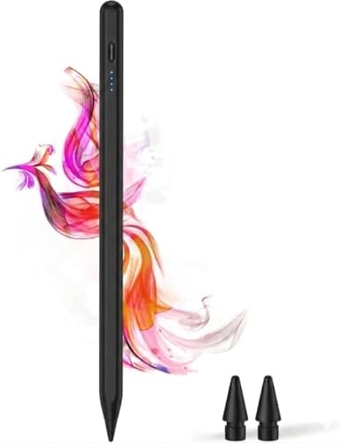iPad(2018-2026) için Stylus Tablet Kalem 2018 Sonrası Tüm iPad Modellerinine Uyumlu Eğim Sensörlü Avuç İçi Reddi Aktif Stylus Kalem (Siyah)