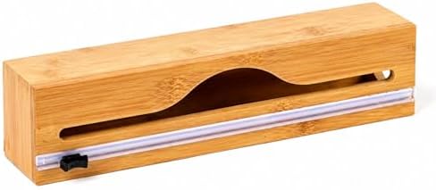 Alternative view of Doğal Bambu Streç Film ve Alüminyum Folyo Dispenser Kesici Kutusu, Asılabilir Mutfak Düzenleyici Organizer, Pratik Kesim ve Saklama Aparatı, Premium Dayanıklı Tasarım, 33,4 x 8 cm