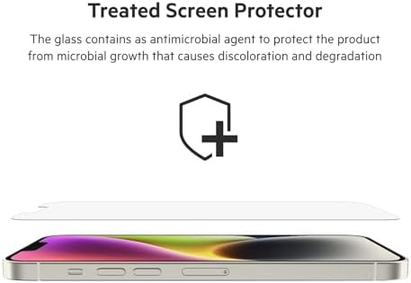 UltraGlass iPhone 14 Plus, iPhone 13 Pro Max Ekran Koruyucu, AntiMikrobiyal İşlem Görmüş, Kabarcıksız Uygulama ve Kurulum Kılavuzu Tepsisi Dahil, 9H Sertlik Testi Yapıldı, Temperli Cam
