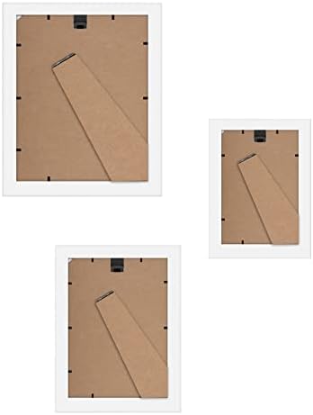 10 Parça Beyaz Galeri Duvar Resim Çerçevesi Seti 8x10, 5x7 ve 4x6. Kırılmaya Dayanıklı Cam. Duvar veya Masa için Resim Çerçeveleri - Asma Donanım ve Şövale Stantları Dahil
