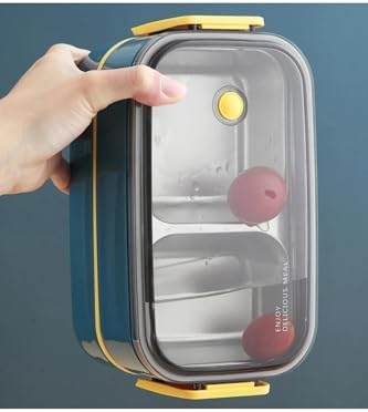 Alternative view of Beslenme Kutusu İki Katlı - Paslanmaz Çelik - 1400ml (Kaşık ve Çatal) Lunch Box (Yeşil)