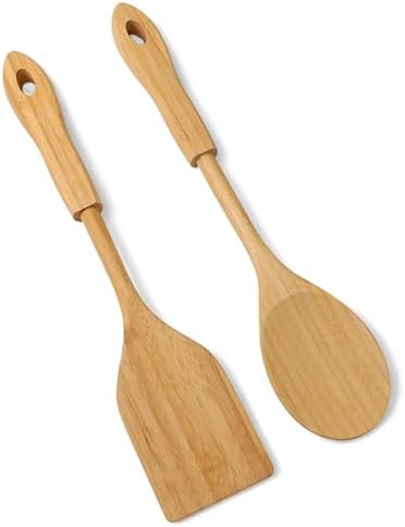 Bambu 2'li Servis Seti, Tavalarınız ve Kızarmanız İçin Spatula, Servisleriniz İçin Büyük Kaşık | 2 Adet Lüks Bambu Set - Görsel 3