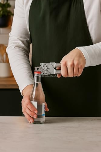 Profesyonel Konserve Açacağı Paslanmaz Çelik Döner Mekanizmalı Ergonomik Tasarımlı Kolay Konserve Açıcı, Güvenli Kesim Yapan Entegre Gazoz Açacaklı Mutfak Aparatı - Görsel 2