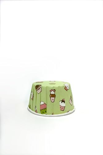 Alternative view of Cupcake Muffin Kalıbı Büyük Boy XL Mint Yeşili Dondurma Desenli Jumbo Kek Kapsülü 50'li