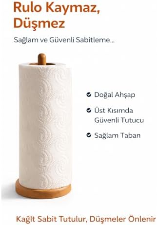 Alternative view of Beylini Tezgah Üstü Ahşap Kağıt Havluluk Dekoratif Peçetelik Kaymaz Dik Rulo Havluluk Şık Modern Tasarım