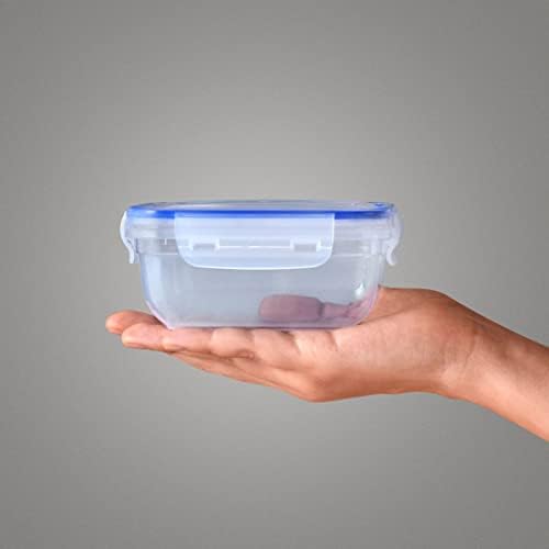 Lock&Fresh 3 Parça Kare Saklama Kabı Seti - Silikon Contalı, Hava Geçirmez, 500 ml, 900 ml, 1500 ml, Modüler ve İstiflenebilir Tasarım, Gıdalar İçin Uzun Süre Tazelik - Görsel 2