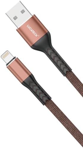USB Lightning Örgülü Hızlı Şarj Kablosu - Kahverengi Kırılmaz Kablo - Görsel 3