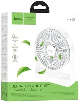 Alternative view of Hoco HX65 Ultra İnce Masaüstü Fan – 2000 mAh Şarjlı, 3 Hız (9 W), Sessiz ≤25 dB, USB‑C, Kompakt & Hafif (340 g)
