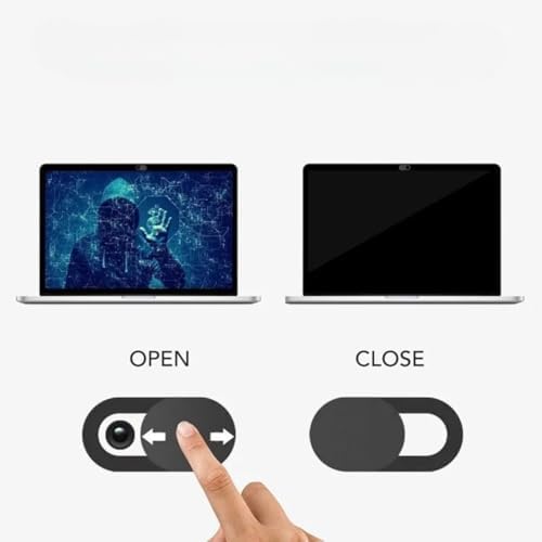 Kamera Kapatıcı 3 Lü Set Laptop Telefon Tablet Uyumlu Siyah Ultra İnce Kaydırmalı Webcam Gizlilik Kapağı Siyah - Görsel 3