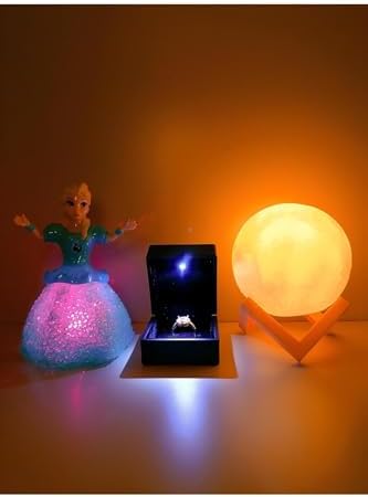 Işıklı Yüzük Kutusu Kalpli Yüzük, Rcb Led Frozen Elsa, 3d Led Küre Gece Lambası Halay Çeken