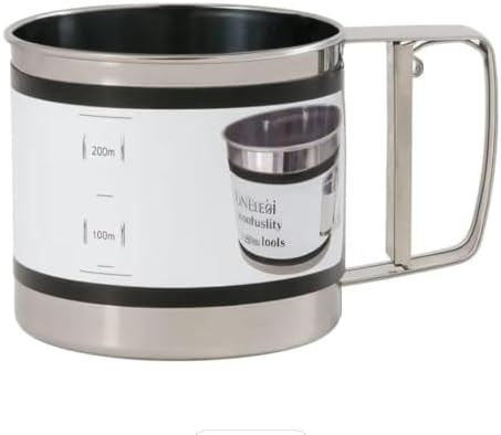 Alternative view of Paslanmaz Çelik Un ve Pudra Şekeri Eleği – Tek Elle Kullanılan Otomatik Elek, 3 Fincan Kapasiteli Flour Sifter, İnce Eleme için Dayanıklı Mutfak Aleti, Kek, Kurabiye ve Pasta Yapımı İçin