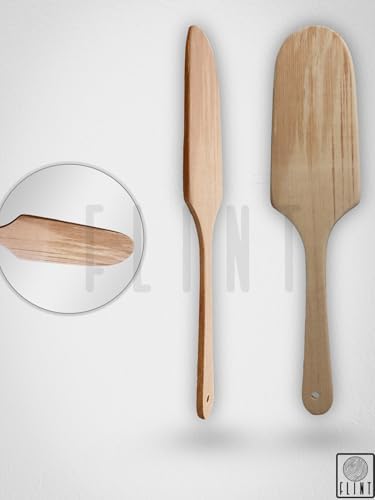 Gürgen ağacı el yapımı tahta ahşap spatula mutfak yemek servis kaşığı çevirgeç 37 cm - Görsel 3