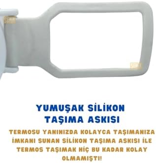 Alternative view of 650ml Lisanslı Çift Katlı Paslanmaz Çelik Termos 8 Saat Sıcak Soğuk Hediye Kutulu Beyaz