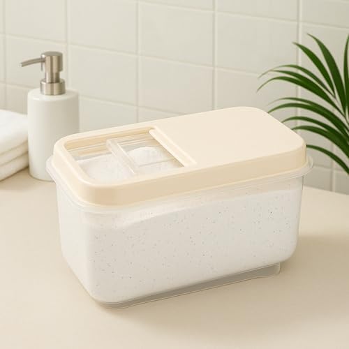 7,5 Lt Mega Banyo Düzenleyici Kayar Kapaklı Etiketli Toz Tablet Deterjan Saklama Kutusu - Görsel 3