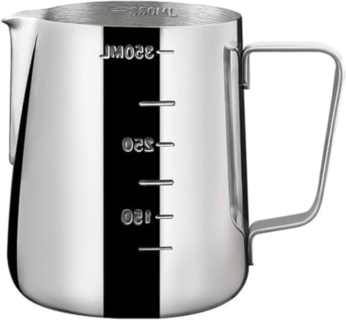 Paslanmaz Çelik Sütlük - Barista Süt Isıtıcı & Köpürtücü | Latte Art Pitcher | Küçük & Büyük Boy Seçenekli, Ocak Üstü Çelik Süt Potu (350 ml) - Görsel 3