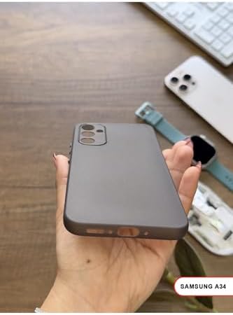 Süper İnce Mat Ultra Thin Silikon Kılıf Buzlu Beyaz Galaxy A34 ile uyumlu